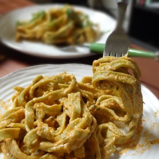 Homemade Spinach Fettuccine Pasta