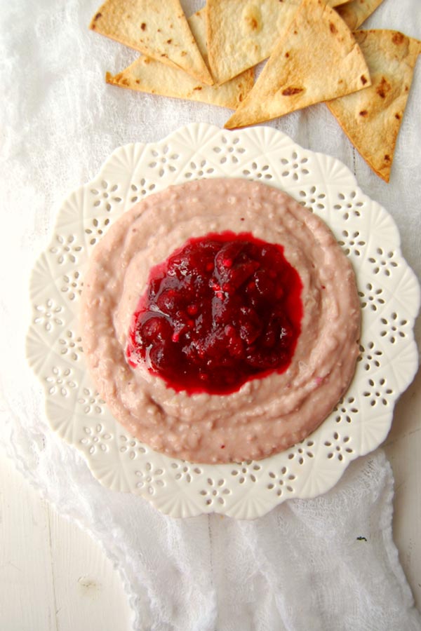 White Beans Dip with Cranberry Chutney