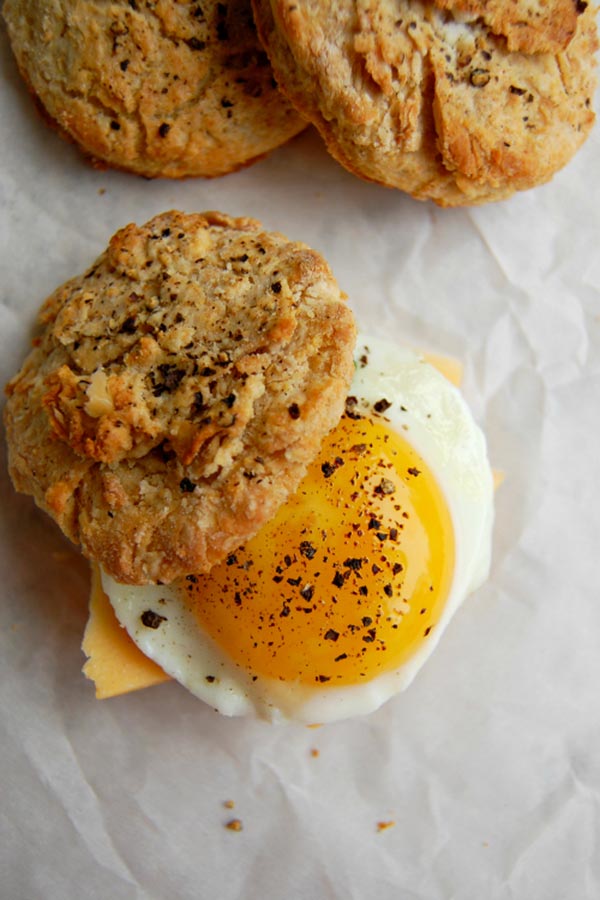 Yummy and Moist Egg and Cheese Biscuits With Greens