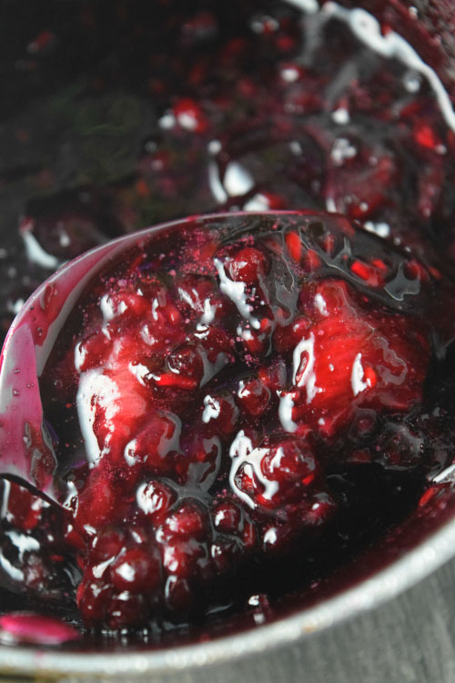 Wild Berry Sauce for Chocolate Peanut Butter French Toast