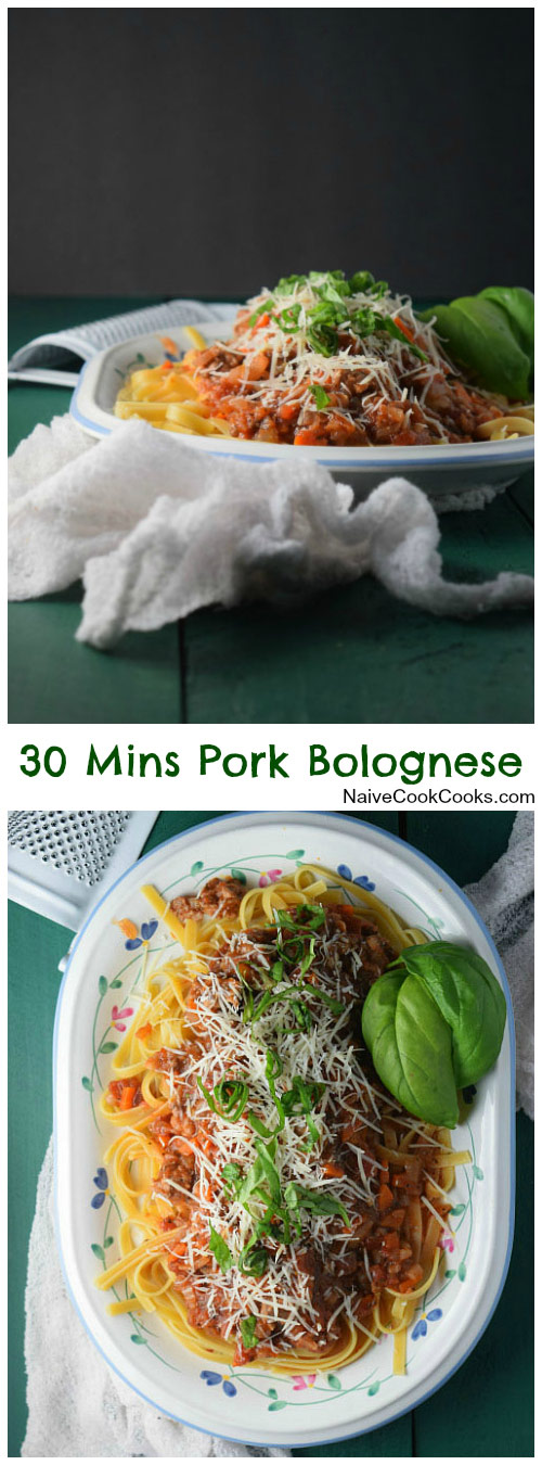 30 Mins Pork Bolognese for Pinterest