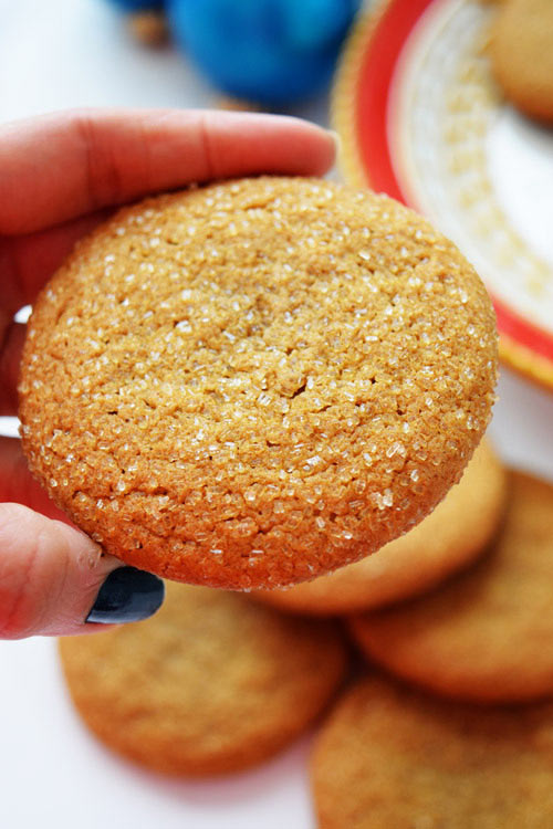 Sugar Sprinkled on Soft Chewy Ginger Cookies
