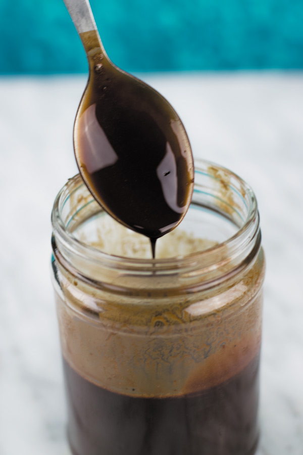 Homemade Chocolate Sauce in a jar