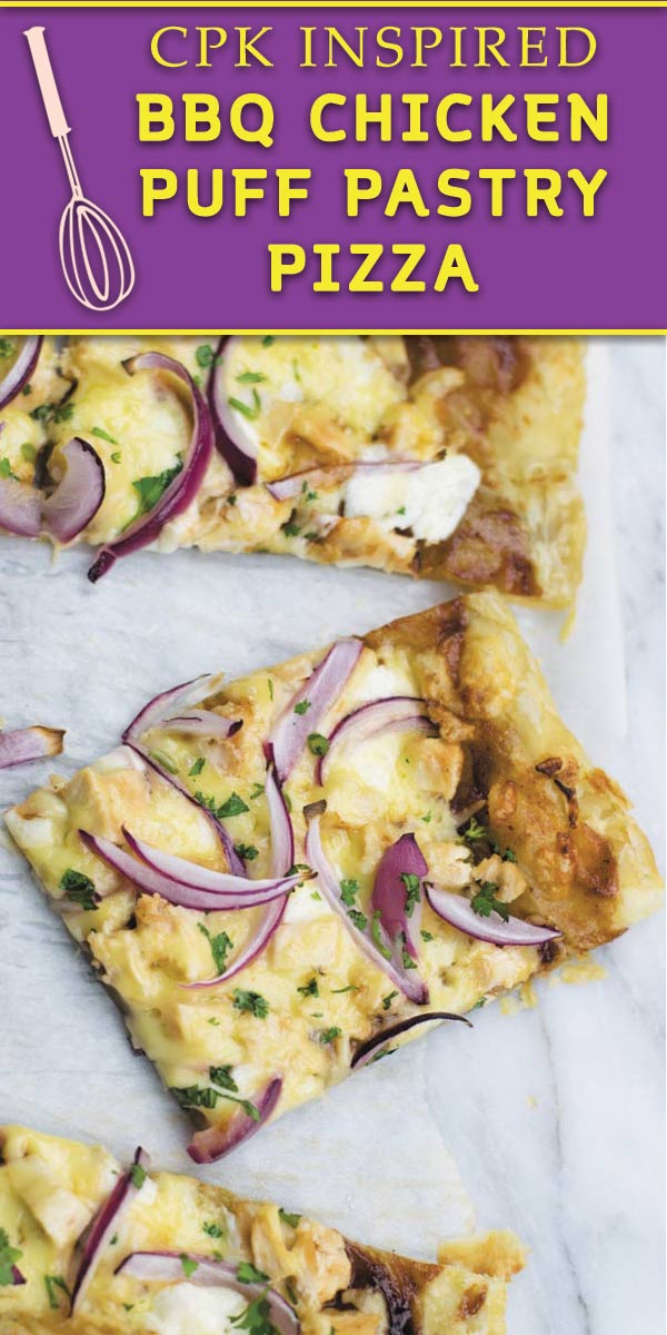 cpk inspired bbq chicken puff pastry pizza - Easy 30 MINS CPK copycat pizza. Use either puff pastry or homemade pizza crust!
