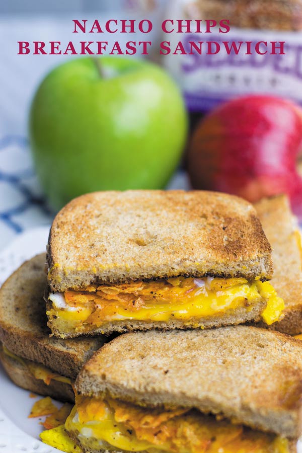 Nacho Chips Breakfast Sandwich - Simple 4 Ingredient breakfast sandwich, nacho chips make simple egg & cheese sandwich hard to resist! These are so POPULAR at my place!