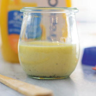 orange juice for dressing - 5 minute creamy orange dressing, perfect for all kinds of salads! It takes just 5 minutes and few ingredients to make this homemade dressing.