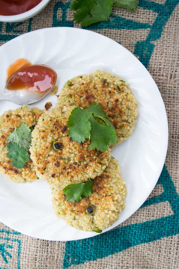 spiced quinoa pattie ready