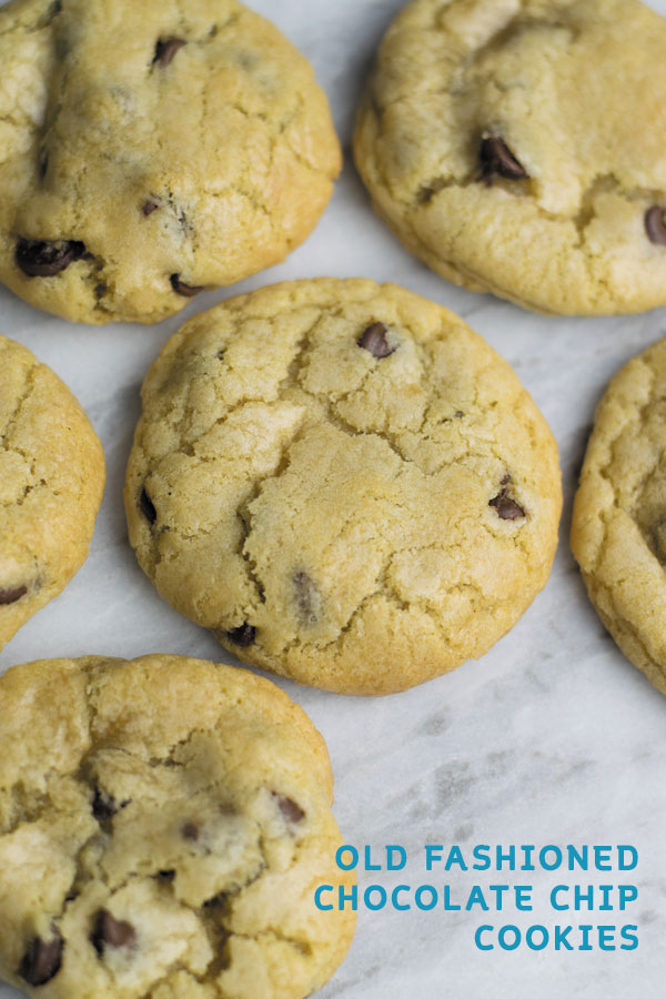 Old Fashioned Chocolate Chip Cookies - no fancy ingredient list, just few simple steps, the BEST softest thick & CHEWY cookies in town!