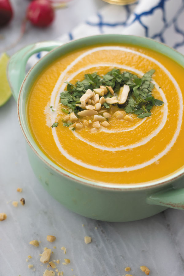 Thai Squash Soup - a delicious comfort soup made in slow cooker, made with just 8 ingredients. 