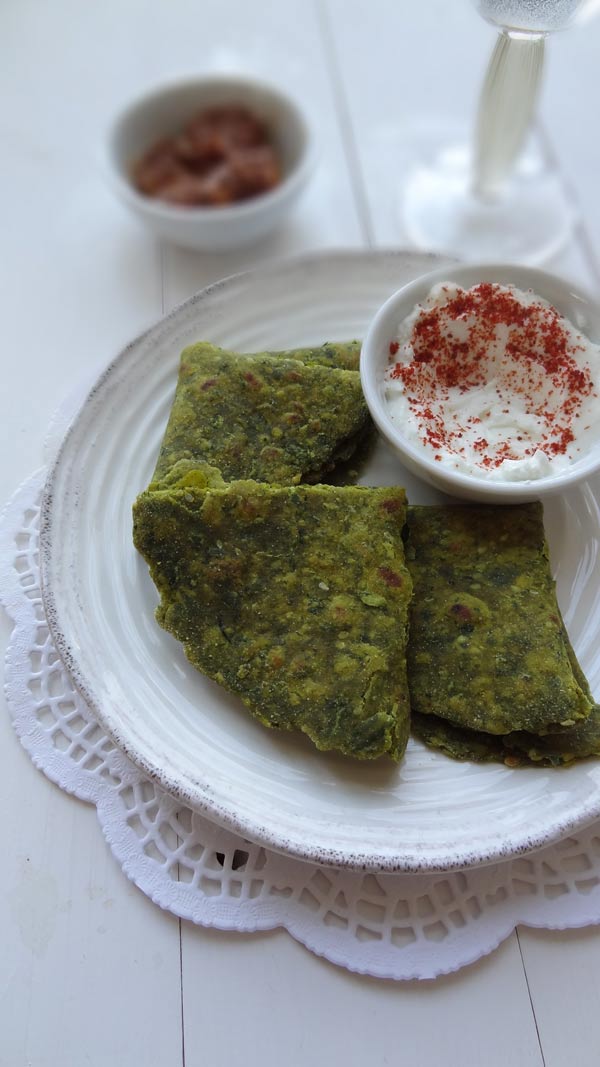 fenugreek spinach flatbread