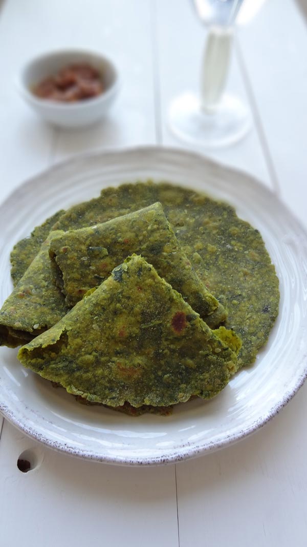 fenugreek spinach flatbread