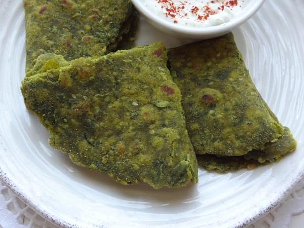 fenugreek spinach flatbread