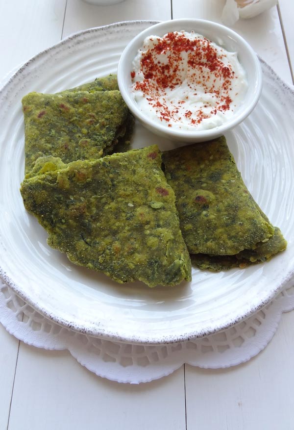 fenugreek spinach flatbread