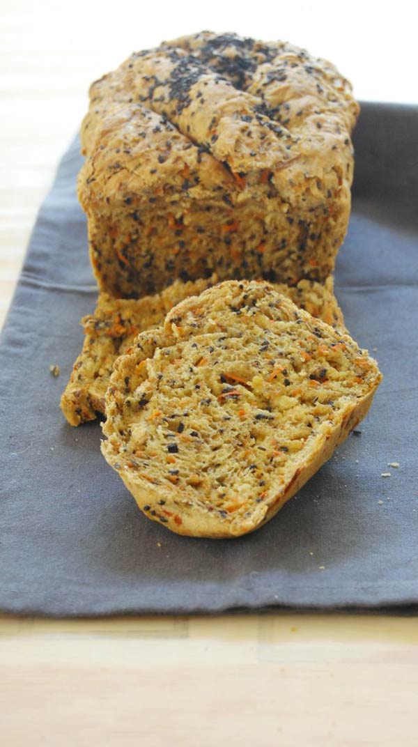 Slices of Carrot Sesame Seed Bread