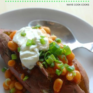 Loaded Baked Sweet Potato with Baked Beans