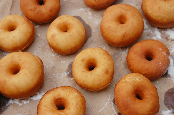 Homemade Doughnuts out of the Fryer