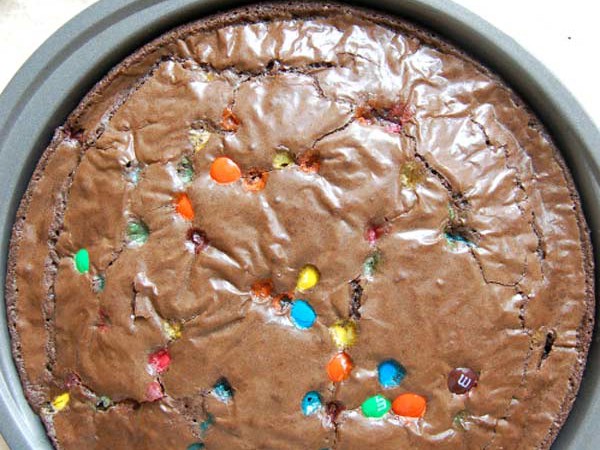 dark chocolate m&m brownies