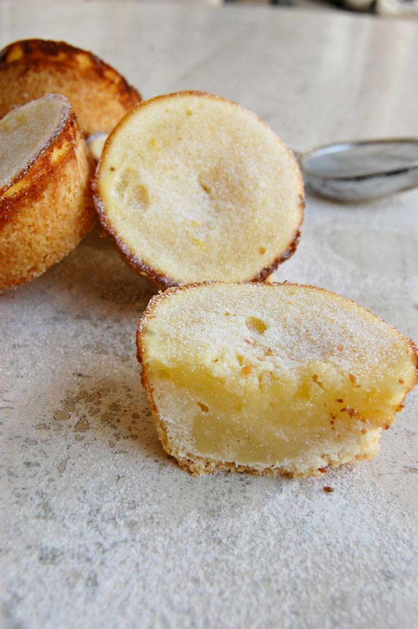 Inside of a Lemon Bar Muffin