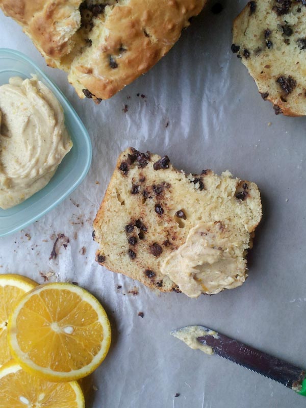 Chocolate Chip Orange Bread with Orange Butter