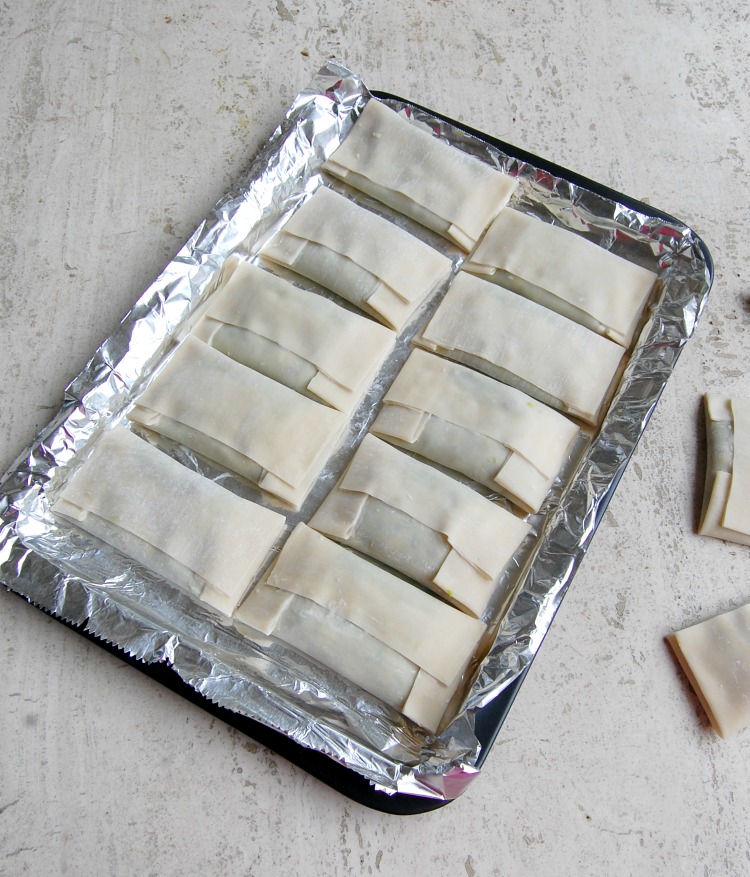 Cheesecake Factory Avocado Egg Rolls Prepared and on Tray