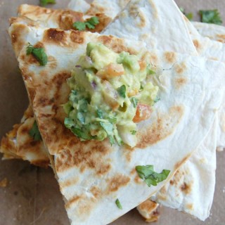 beans & caramelized onions quesadilla