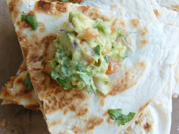 beans & caramelized onions quesadilla