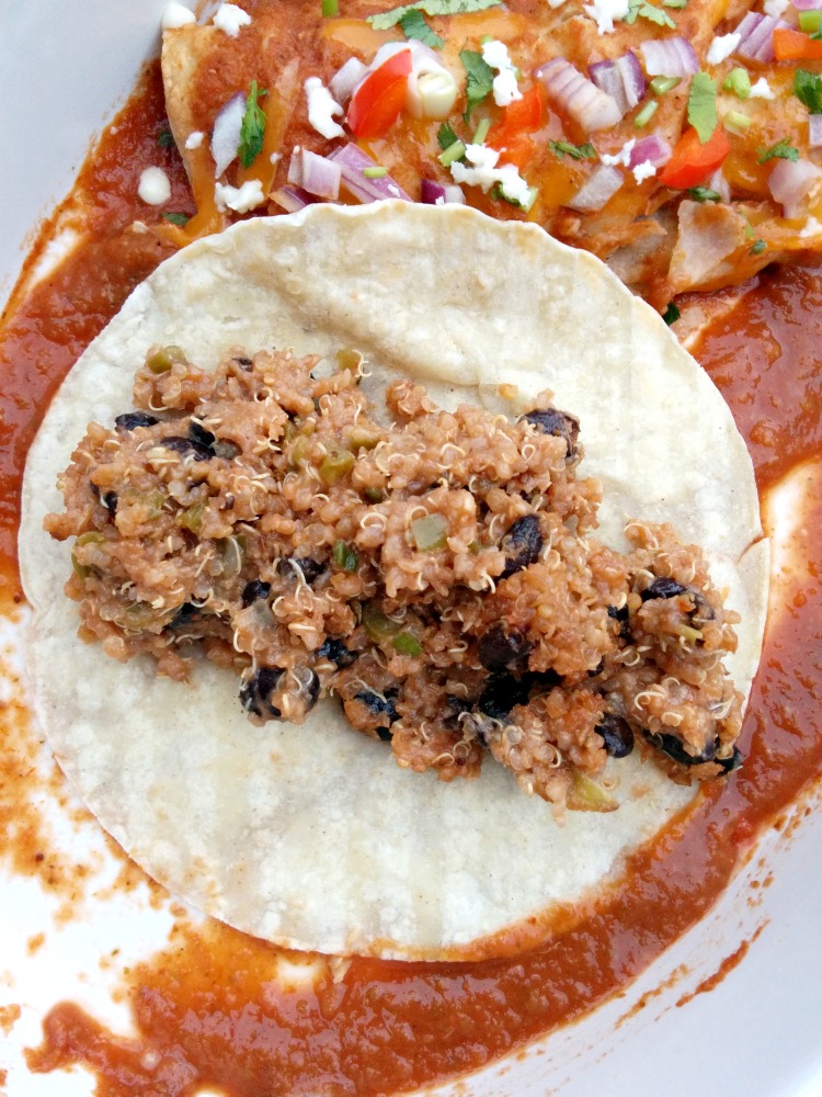 Quinoa Black Bean stuffing for Quinoa Black Bean Enchiladas