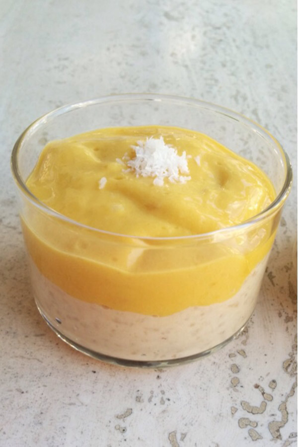 Eggless Mango Rice Pudding