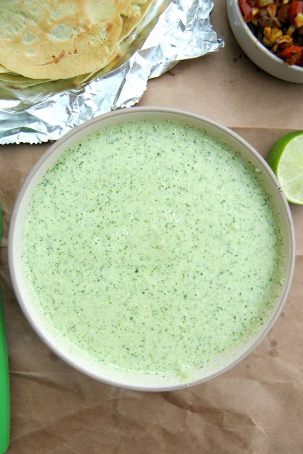 No cheese Poblano Cashew Sauce