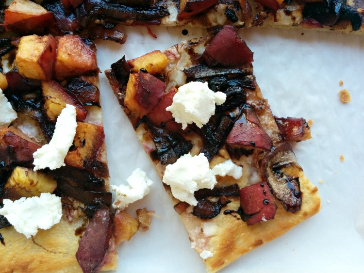 Peach, Caramelised Onion & Goat Cheese Flatbread