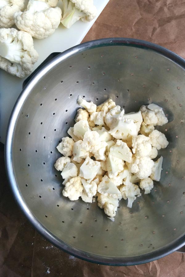 Cut Cauliflower for Potato Cauliflower flatbread