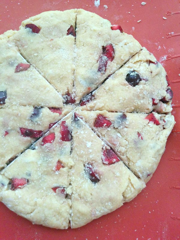 Cherry Scones Dough Ready for the Oven.