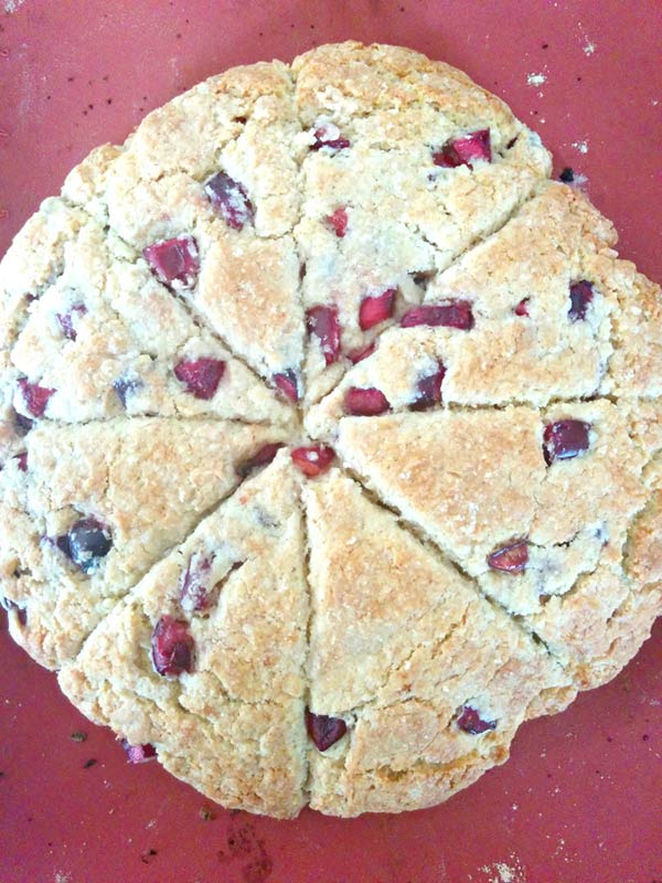 Out of the Oven Baked Cherry Scone.