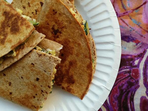Zucchini and Goat Cheese Breakfast Wraps