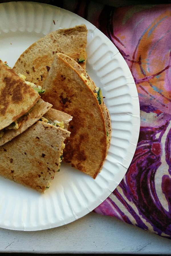 Zucchini and Goat Cheese Breakfast Quesadilla