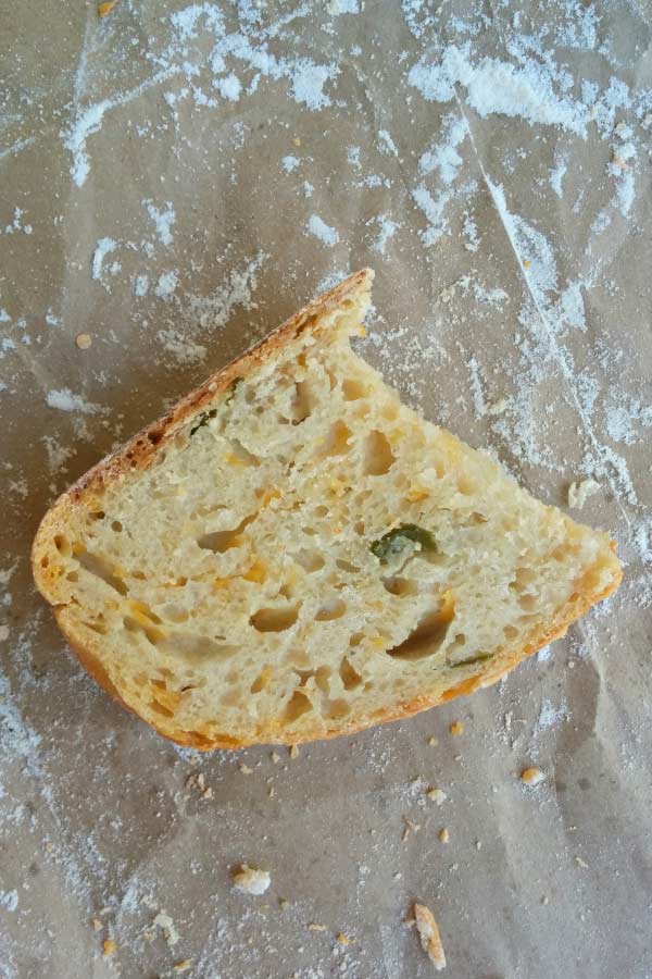 Jalapeno Cheddar Dutch Oven Bread (no knead!) - The Chunky Chef