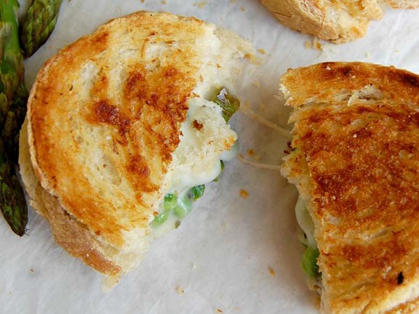 Asparagus Green Pea Salad Grilled Cheese