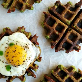 Cooked Multigrain Spinach and Cheese Waffles