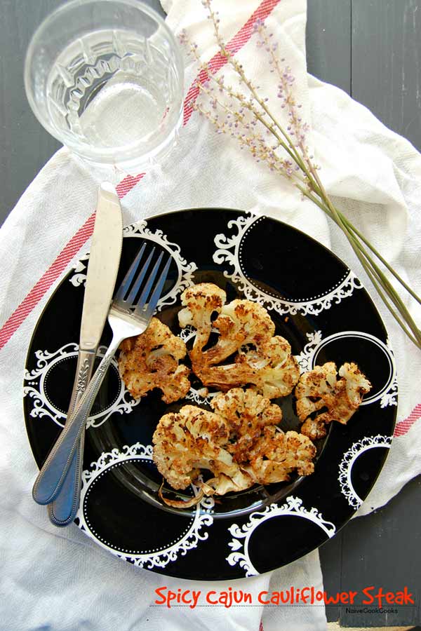 Cajun Spicy Roasted Cauliflower Steak