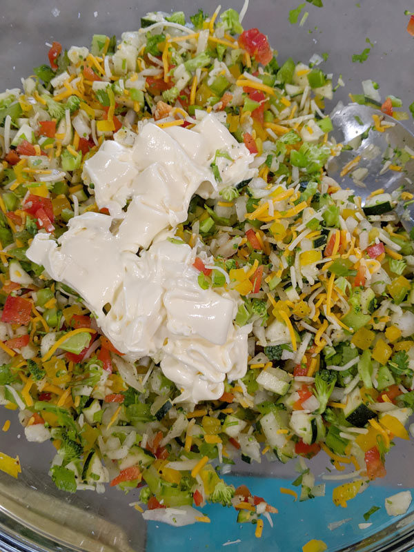 loaded veggie toasts adding mayo1