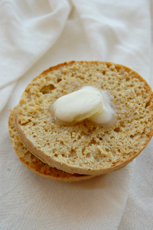 Butter Melting on Warm Whole Wheat English Muffin