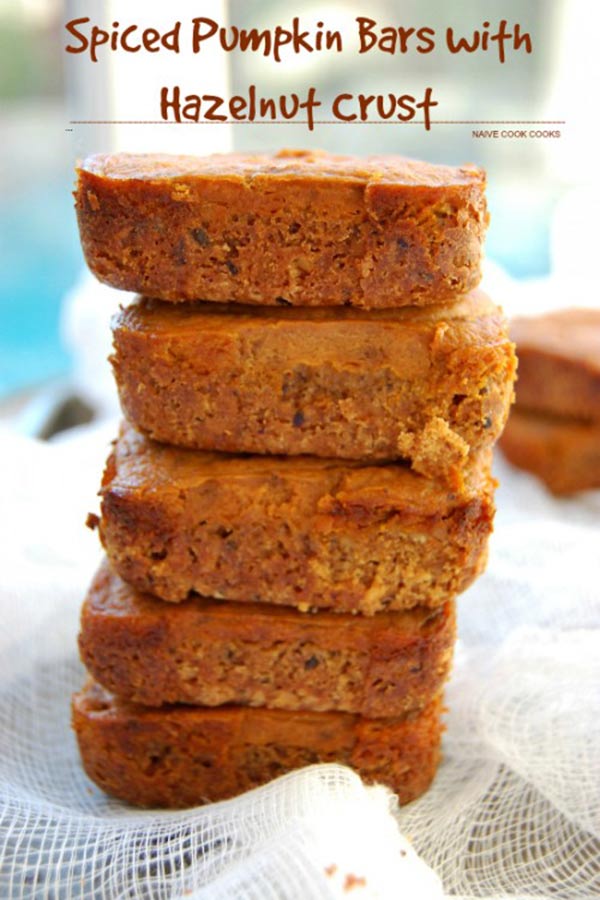 Pumpkin Spice Bars With Hazelnut Crust