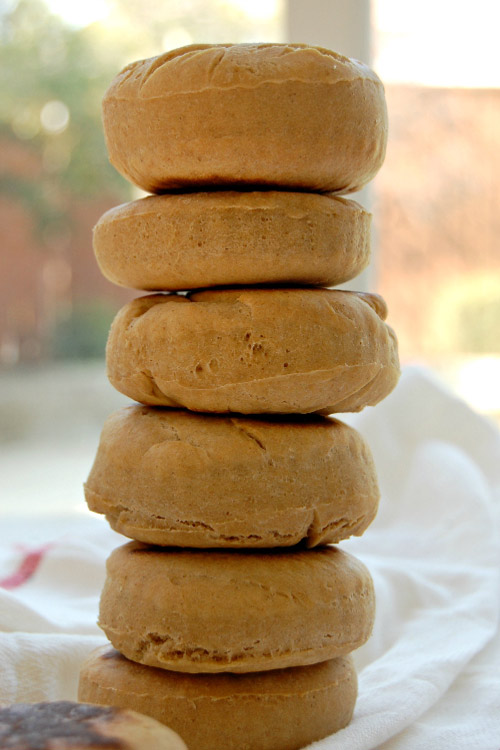 Whole Wheat English Muffins Stacked up