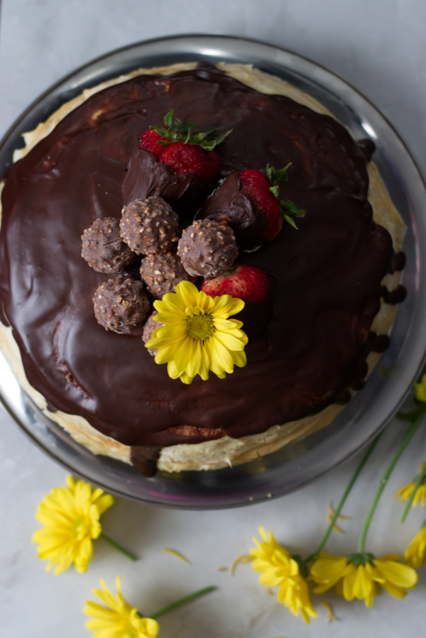 chocolate hazelnut crepe cake