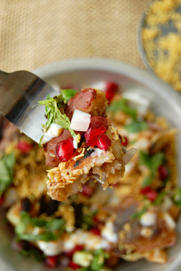 Bite of Hot Potato Chickpea Chaat