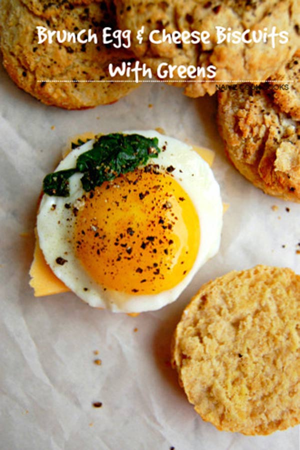 Egg and Cheese Biscuits With Greens