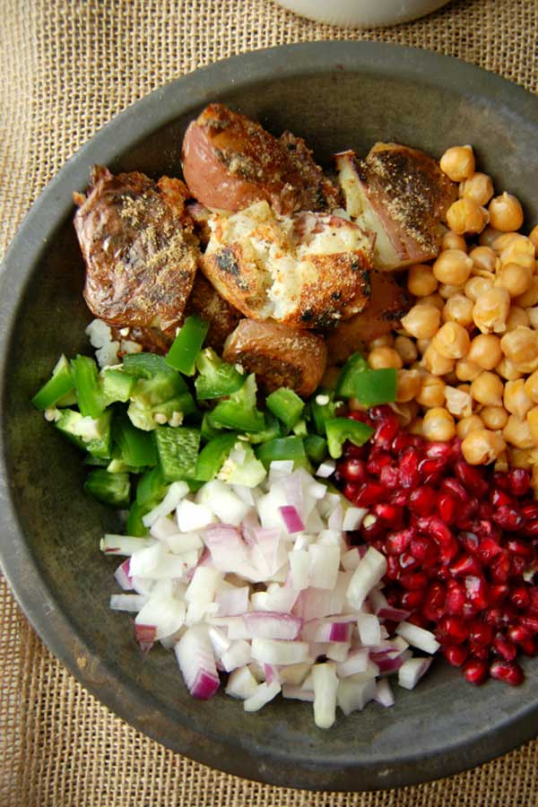 Ingredients for Hot Potato Chickpea Chaat