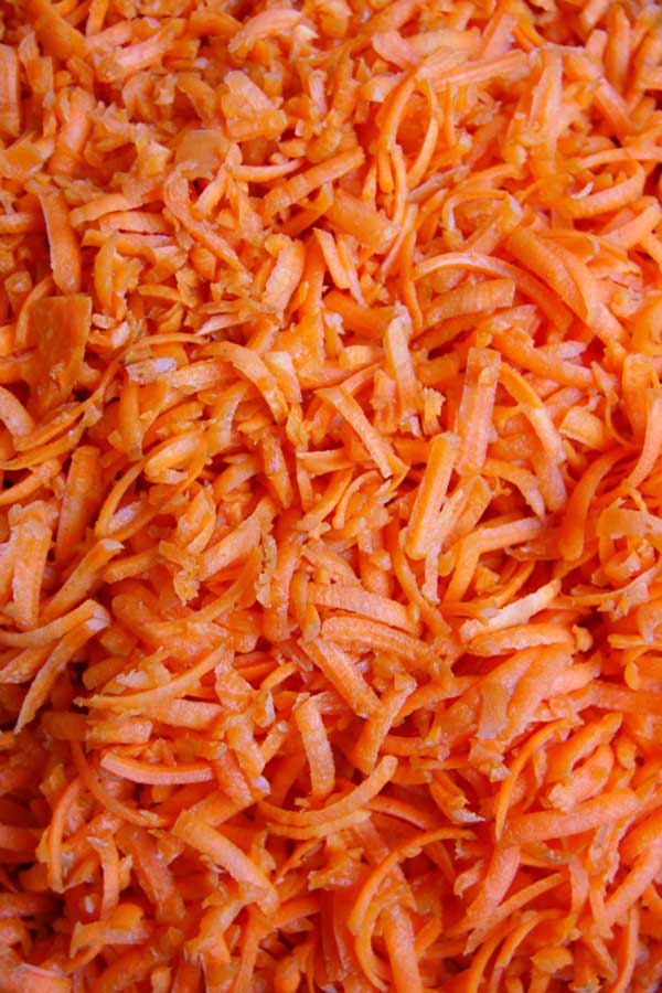 Shredded Carrots for Boozy Carrot Halwa