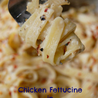 Chicken Fettucine in Whiskey Gouda Sauce.