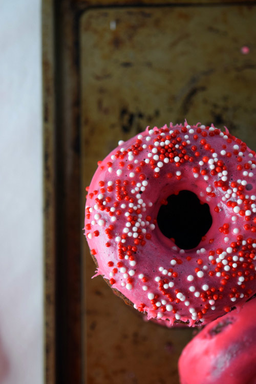 Baked Chocolate Fudge Cake Doughnuts for a Romantic Dessert